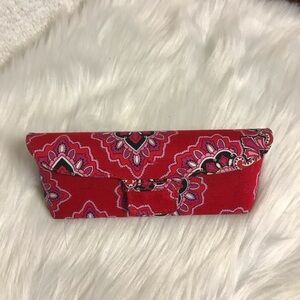 Vera Bradley Red Paisley Fabric Eyewear Case